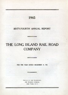 Long Island Rail Road Company Annual Report - 1945