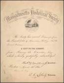 Massachusetts Historical Society 1860 signed by Robert Charles Winthrop