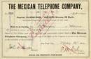 Mexican Telephone Company - 1882 signed by Franklin Delano - New York