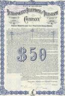 Metropolitan Telephone and Telegraph circa 1912 - 6% Gold Bonds