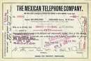 Mexican Telephone Company Stock Certificate - 1890's