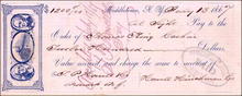 Middletown NY Check 1867