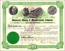 Minnesota Mining & Manufacturing Company (3M) 1902 - Signed by founder and first President