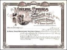 Mineral Springs Manufacturing and Investment Company - Denver Colorado - 1880's