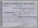 Mississippi Central Rail-Road Company 1863 - Confederate Railroad
