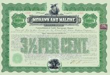 Mohawk and Malone Railway Company Gold Bond 1902