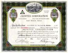 Montex Corporation 1925 - Fort Worth, Texas