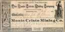 Monte Cristo Mining Company 1875 Sierra County, California