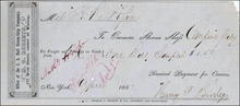 Early Freight Receipt 1852 from U.S. Mail Steamship Company - Steam Ship Compine Teaty