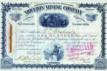 Moulton Mining Company of Montana 1887-1902 - Montana Territory