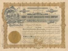 Mount Elliot Consolidated Mines Company Territory of Arizona 1909