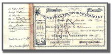 Mutual Telephone Company 1886 - Honolulu, Hawaii