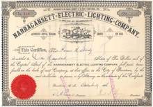 Narragansett Electric Lighting Company 1886 - Rhode Island