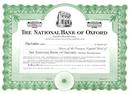 National Bank of Oxford Stock Certificate