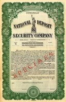 National Deposit & Security Company - 1930's Washington -Statue of Liberty Vignette