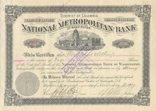 National Metropolitan Bank 1897 - Washington DC