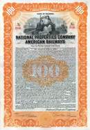 National Properties Company American Railways 1916 - Gold Bond