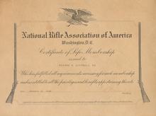 National Rifle Association Membership Certificate 1949