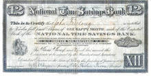 National Times Savings Bank 1884 - Father Time Vignette