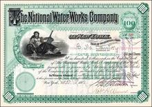 National Water Works Company 1887 - New York