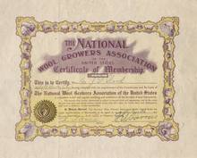 National Wool Growers Association Certificate of Membership 1907