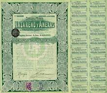 Nazareno Mining Company Bond 1910