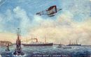 Neale Biplane and Submarine Flotilla Litho postcard