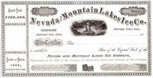 Nevada & Mountain Lakes Ice Company - 1870