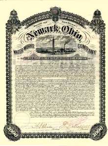 Newark Ohio Water Works Company 1885