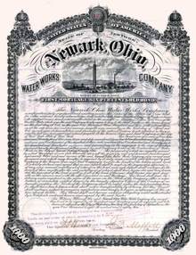 Newark, Ohio Water Works Company 1885 - Gold Bond