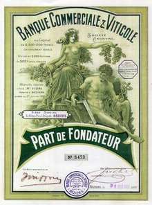 Banque Commercialle & Viticole - 1922 (Commercial Bank and Vineyard)