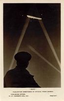 WWl Zepplin Photo Postcard - Night with Searchlights