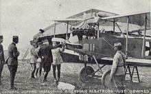 WW l Photo Postcard - General Joffre inspecting a German Albatriss Plane Just Downed