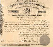 Nova Scotia Land and Gold Crushing and Amalgamating Company 1863