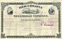 Old Colony Steamboat Company signed by Frederick L. Ames 1881