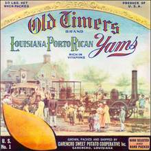Old Timers Brand Louisiana Porto Rican Yams - Tom Thumb Train Image