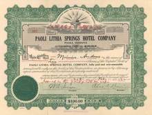 Paoli Lithia Springs Hotel Company 1922 - Paoli, Indiana
