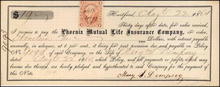 Phoenix Mutual Life Insurance Note - 1863-1873