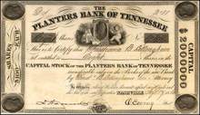 Planters Bank of Tennessee 1860 - Pre Civil War - Nashville