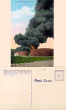 Postcard of an Oil Truck Struck by Lightning
