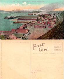 Postcard of the view of Water Front in Everett, Washington 1915