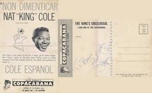 Jules Podell's Copacabana card signed by Nat King Cole