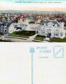 Postcard with a Bird's-Eye View of the Residence Section Capitol Hill Seattle, Washington