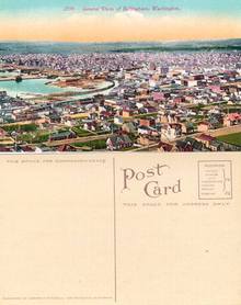 Postcard with a General view of Bellingham, Washington 1915