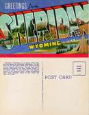 Postcard with Greetings from Sheridan, Wyoming