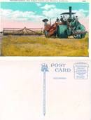 Postcard with harvesting scene, San Joaquin County near Stockton, California