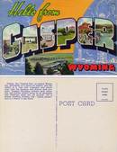 Postcard with a Hello from Casper, Wyoming