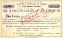 Puebla Telegraph and Telephone Company - New York 1883