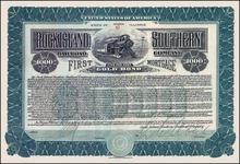 Rock Island Southern Railroad Company Gold Bond 1907