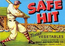 Safe Hit Texas Vegetable Crate Label